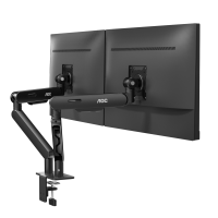 Arm for 2 monitors 17”-34” - AOC AM420B Black, Desk Clamp/Grommet, Aluminum structure, Mechanical Gas Spring System, Height adjustment, Max.Load: 2-9kg, Tilt: '-90°~+85°, Swivel:180°, Rotation:360°, Hidden cable management, VESA 75/100 Arm for 2 monitors 17”-34” - AOC AM420B Black, Desk Clamp/Grommet, Aluminum structure, Mechanical Gas Spring System, Height adjustment, Max.Load: 2-9kg, Tilt: '-90°~+85°, Swivel:180°, Rotation:360°, Hidden cable management, VESA 75/100