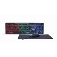 Gembird KBS-UML-01, 3-in-1 backlight desktop set, US layout, Black Gembird KBS-UML-01, 3-in-1 backlight desktop set, US layout, Black