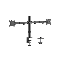 Arm for 2 monitors 17”-32” Gembird MA-D2-01, Adjustable desk 2-display mounting arm (rotate, tilt, swivel), VESA 75/100, up to 9 kg, black Arm for 2 monitors 17”-32” Gembird MA-D2-01, Adjustable desk 2-display mounting arm (rotate, tilt, swivel), VESA 75/100, up to 9 kg, black