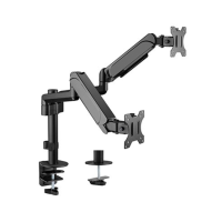 Arm for 2 monitors 17”-32” - Gembird MA-DA2P-01, Adjustable desk 2 displays mounting arm, Gas spring 2-9 kg, VESA 75/100, arm rotates, extends and retracts, tilts to change reading angles, and allows to rotate display from landscape-to-portrait mode Arm for 2 monitors 17”-32” - Gembird MA-DA2P-01, Adjustable desk 2 displays mounting arm, Gas spring 2-9 kg, VESA 75/100, arm rotates, extends and retracts, tilts to change reading angles, and allows to rotate display from landscape-to-portrait mode