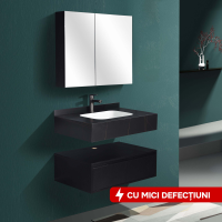 Комплект мебели для ванной комнаты из спеченного камня 1016N (80 см)