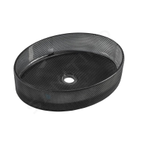Раковина из закаленного стекла SanDonna Vela Oval (Чёрный)