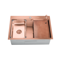 Кухонная мойка handmade SanDonna HD7850 двойная (Золотая) Кухонная мойка handmade SanDonna HD7850 двойная (Золотая)