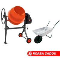 Set Betoniera TechnoWorker 140 L (Motor cupru) + Roaba LUMAG 85 L Cadou