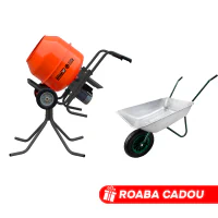 Set Betoniera TechnoWorker 180 L (Reductor, Motor cupru) + stativ + Roaba LUMAG 85 L Cadou