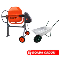 Set Betoniera TechnoWorker 200 L (Motor cupru) + Roaba LUMAG 85 L Cadou
