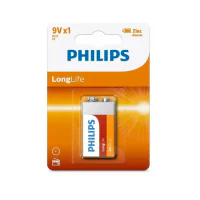 Батарея Philips 6F22, 9V, LONGLIFE Philips Батарея Philips 6F22, 9V, LONGLIFE Philips