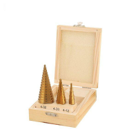 Set de 3 burhie conice WOKIN 4-12*20*32 mm placata cu titan