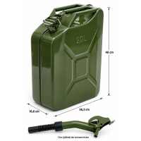 Canistra combustibil din metal 20L cu duza in set