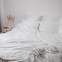 Set de lenjerie pentru pat TEP Stripe Satin 200 x 220 cm Pure White