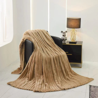 Cuvertura Relaxe Home Striped Fleece 200 x 230 cm Beige