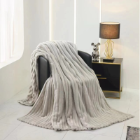 Cuvertura Relaxe Home Striped Fleece 200 x 230 cm Light Grey