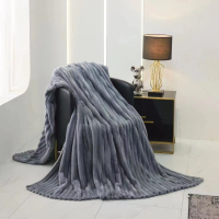 Cuvertura Relaxe Home Striped Fleece 200 x 230 cm Grey