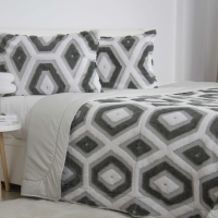 Cuvertura + 2 Fețe de pernă TEP BOHO 220 x 240 cm Light Grey