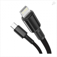 Cable Type-C - Lightning, Braided, PD 20W, 1m, Baseus High Density Black CATLGD-01 Cable Type-C - Lightning, Braided, PD 20W, 1m, Baseus High Density Black CATLGD-01