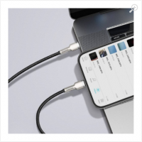 Cable Type-C - Lightning, Braided, PD 20W, 1m, Baseus Cafule Metal Black CATLJK-A01 Cable Type-C - Lightning, Braided, PD 20W, 1m, Baseus Cafule Metal Black CATLJK-A01