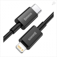 Cable Type-C - Lightning, PD 20W, 1m, Baseus Superior Black CATLYS-A01 Cable Type-C - Lightning, PD 20W, 1m, Baseus Superior Black CATLYS-A01