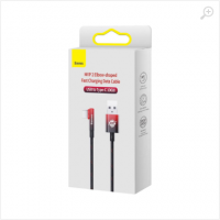 Cable USB - Type-C, Braided, 100W, 2m, 90°, Baseus MVP2 Black-Red CAVP000520 Cable USB - Type-C, Braided, 100W, 2m, 90°, Baseus MVP2 Black-Red CAVP000520