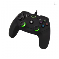 Gamepad Esperanza VANQUISHER EGG110K  Black, Vibration Game Pad, 16 buttons, 2 sticks, Ergonomic design, 2 modes (analog and digital), Soft sweat-resistant surface coating, PC Win 7,8,10 / PS3 compatible, USB