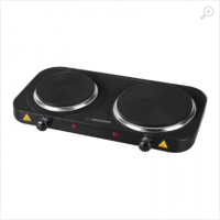 Electric Hot Plate Esperanza YELLOWSTONE EKH007K Black, 2500W (1x1500W, 1x1000W), 2 heating plates with a diameter of 18.8 cm and 15.5 cm, External dimensions of the oven: 48 x 23.5 x 7 cm, The length of the power cord: 0.75m, Smooth 5-step power regulati Electric Hot Plate Esperanza YELLOWSTONE EKH007K Black, 2500W (1x1500W, 1x1000W), 2 heating plates with a diameter of 18.8 cm and 15.5 cm, External dimensions of the oven: 48 x 23.5 x 7 cm, The length of the power cord: 0.75m, Smooth 5-step power regulati