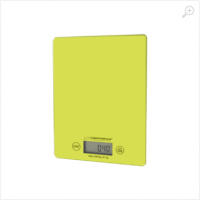 Kitchen Scale Esperanza LEMON EKS002G Green, Touch buttons, Maximum capacity: 5000g, Division: 1g, Four units of measure: g /lb/oz/kg, Tare Function, Overload indicator, Low battery indicator, Power: 1xCR2032 lithium battery Kitchen Scale Esperanza LEMON EKS002G Green, Touch buttons, Maximum capacity: 5000g, Division: 1g, Four units of measure: g /lb/oz/kg, Tare Function, Overload indicator, Low battery indicator, Power: 1xCR2032 lithium battery