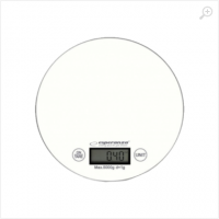 Kitchen Scale Esperanza MANGO EKS003W White Touch buttons, Maximum capacity: 5000g, Division: 1g, Four units of measure: g /lb/oz/kg, Tare Function, Overload indicator, Low battery indicator, Power: 1xCR2032 lithium battery Kitchen Scale Esperanza MANGO EKS003W White Touch buttons, Maximum capacity: 5000g, Division: 1g, Four units of measure: g /lb/oz/kg, Tare Function, Overload indicator, Low battery indicator, Power: 1xCR2032 lithium battery