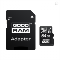 64GB GoodRAM micro SDHC Class10 UHS-I + SD adapter, Up to: 100MB/s M1AA-0640R12 64GB GoodRAM micro SDHC Class10 UHS-I + SD adapter, Up to: 100MB/s M1AA-0640R12