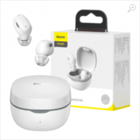 Baseus Encok True Wireless Earphones, White, BT5.0, playback 5h (70% vol), with case 25h, charging time 1.5hr, Type-C, NGTW240002 Baseus Encok True Wireless Earphones, White, BT5.0, playback 5h (70% vol), with case 25h, charging time 1.5hr, Type-C, NGTW240002