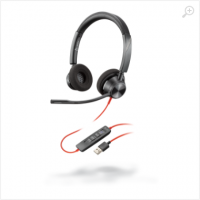 Headset Plantronics Stereo  BLACKWIRE C3320 USB-A, Noise-cancelling Microphone, Remote Call Control, Mic. Frequency Response 100 Hz–10 kHz, Output 20 Hz–20 kHz, 32Ohm (213934-01)