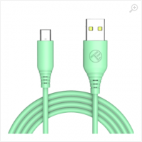 Cable silicone Tellur USB to Type-C, 3A, 1m, green Cable silicone Tellur USB to Type-C, 3A, 1m, green