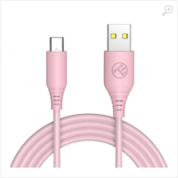 Cable silicone Tellur USB to Type-C, 3A, 1m, pink Cable silicone Tellur USB to Type-C, 3A, 1m, pink
