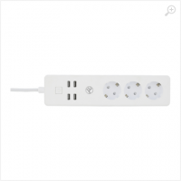 Prelungitor WiFi, 3 porturi, 4*USB 4A, 2200W, 10A, 1.8m, Tellur White TLL331031 Prelungitor WiFi, 3 porturi, 4*USB 4A, 2200W, 10A, 1.8m, Tellur White TLL331031