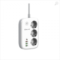 Prelungitor WiFi Tellur Smart, 3 porturi, PD30W, QC18W, 2xUSB 2.4A, 2500W, 10A, 2m TLL331521 Prelungitor WiFi Tellur Smart, 3 porturi, PD30W, QC18W, 2xUSB 2.4A, 2500W, 10A, 2m TLL331521