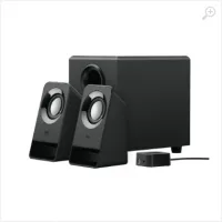Speakers 2.1 Logitech Z213, 7W (4W + 2x1.5W) Power and volume controls on wired control pod, bass control on back of subwoofer, Black Speakers 2.1 Logitech Z213, 7W (4W + 2x1.5W) Power and volume controls on wired control pod, bass control on back of subwoofer, Black