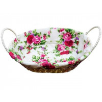 Корзинка для хлеба плетеная с тканью и ручками 27Х20Х8cm Корзинка для хлеба плетеная с тканью и ручками 27Х20Х8cm