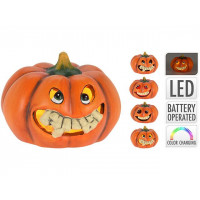 Сувенир LED Halloween Тыква 12Х12cm, керамика