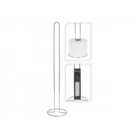 Suport - rezervă de podea pentru hârtie WC Bathroom D13.5X60cm, metal Suport - rezervă de podea pentru hârtie WC Bathroom D13.5X60cm, metal