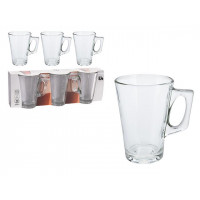 Set cani 3buc, 250ml EH, pentru cafea din sticla Set cani 3buc, 250ml EH, pentru cafea din sticla