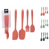 Set accesorii pentru patiserie EH 4buc, silicon, 3culori Set accesorii pentru patiserie EH 4buc, silicon, 3culori