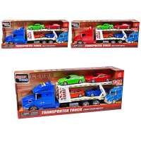 Trailer cu 4 masini cu lumina si muzica 55X21X13cm Trailer cu 4 masini cu lumina si muzica 55X21X13cm