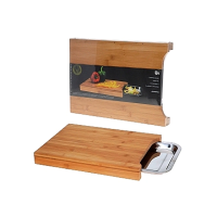 Tocator din lemn EH 35X25X4cm si tava inox Tocator din lemn EH 35X25X4cm si tava inox