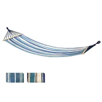 Hamac textil 200X80cm, cu suporturi din lemn, multicolor, max 120kg