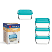 Set de 3 recipiente Frigoverre Baby cu capac, 0.345 l, 10X10 cm, sticla, transparent Set de 3 recipiente Frigoverre Baby cu capac, 0.345 l, 10X10 cm, sticla, transparent