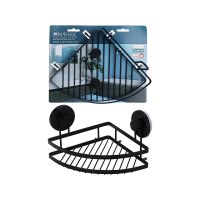 Raft de colt pe ventuze Bathroom 20X20X12.5 cm, negru, metal Raft de colt pe ventuze Bathroom 20X20X12.5 cm, negru, metal