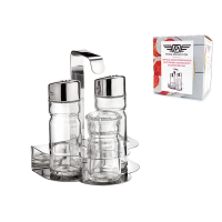 Set menaj pentru condimente Pinti Prima 3piese sare/piper/scobitori, sticla/inox Set menaj pentru condimente Pinti Prima 3piese sare/piper/scobitori, sticla/inox