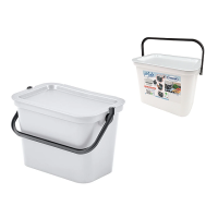 Container pentru deseuri de bucatarie Tontarelli Moda 5l, 27.2X17.8X18.5cm alb Container pentru deseuri de bucatarie Tontarelli Moda 5l, 27.2X17.8X18.5cm alb