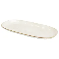 Platou de servire 31X15cm Reactiv Glaze Brown Rim, ceramica