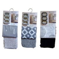 Set perdea pentru dus 180X180cm si covoras de baie 40X60cm Set perdea pentru dus 180X180cm si covoras de baie 40X60cm