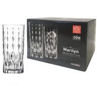 Набор стаканов тип тумблер Marilyn 6шт, 350мл, высокие, хрусталь
