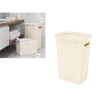 Корзина для белья с крышкой Econova 60l, 45X36X63cm, бежевая Корзина для белья с крышкой Econova 60l, 45X36X63cm, бежевая